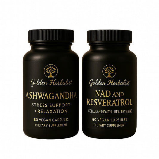 Eleva tu bienestar con el combo NAD + RESVERATROL Y ASHAWANDA